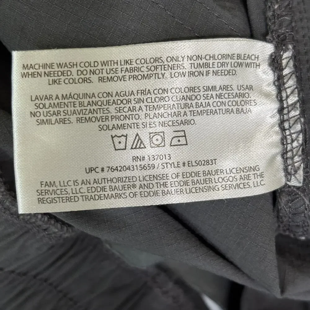 Eddie Bauer Shorts Size XL Gray Pull On Pockets Stretch Nylon Drawstring Waist